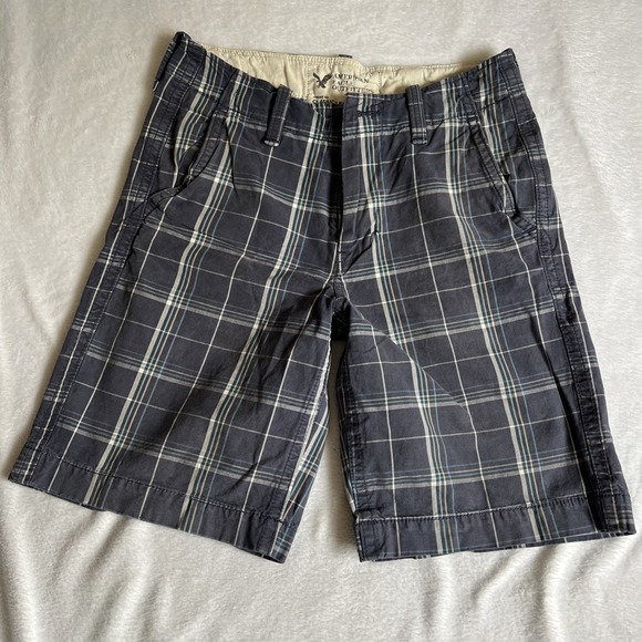 American Eagle Outfitters Other - American Eagle Mens Shorts Classic Length Casual Size 30 Blue Plaid